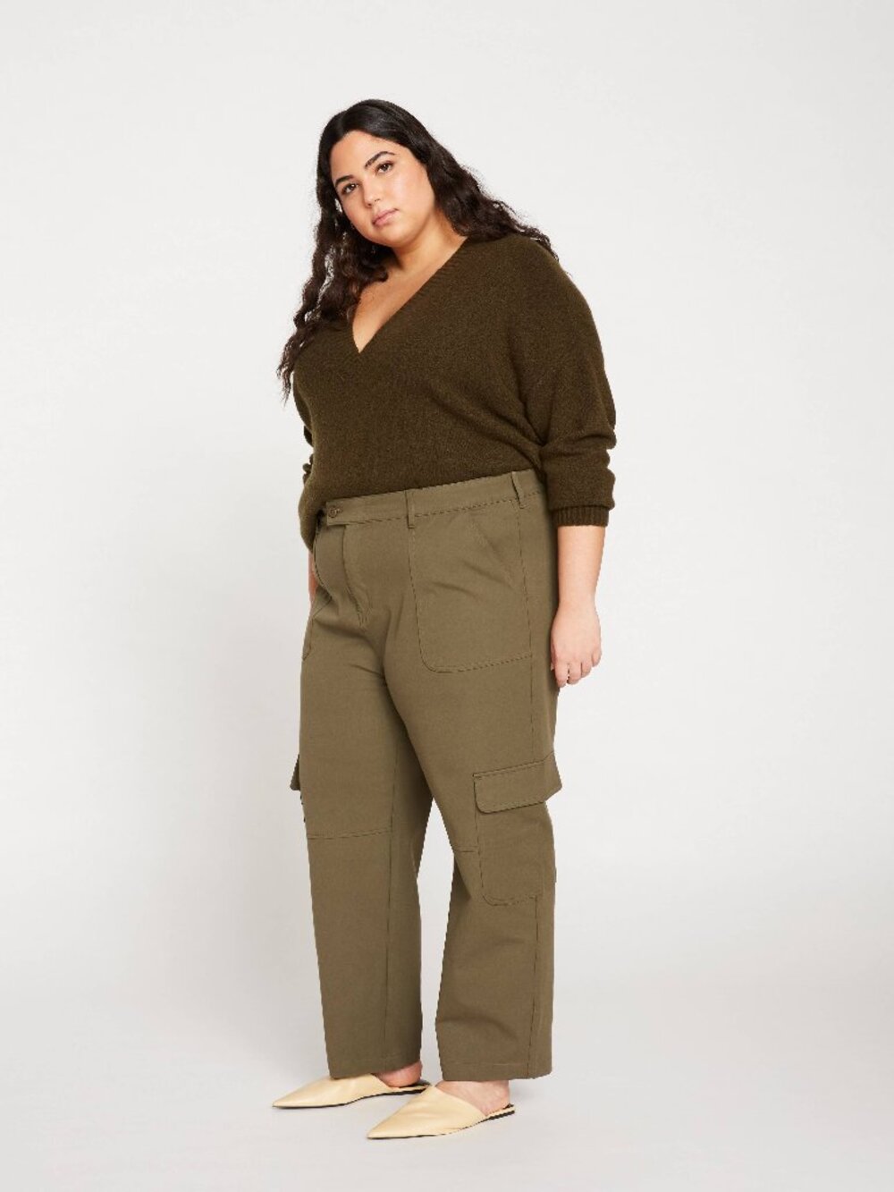 Karlee Stretch Cotton Twill Cargo Pants - Ivy